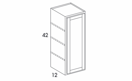 Dartmouth Dark Sable W1242: Single Door Wall Cabinet: Assembled Kitchen Cabinets
