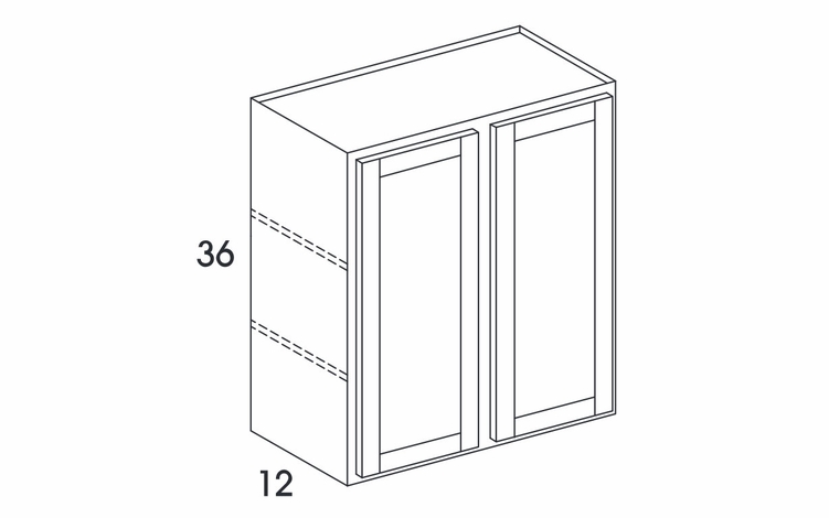 Dartmouth Dark Sable W4236: Double Door Wall Cabinet: Assembled Kitchen Cabinets