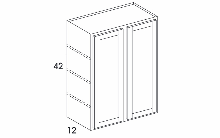 Dartmouth Dark Sable W4242: Double Door Wall Cabinet: Assembled Kitchen Cabinets