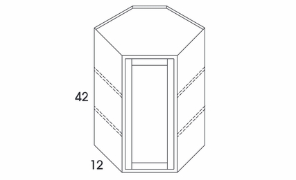 Dartmouth Dark Sable WDC2442: Diagonal Corner Wall Cabinet: Assembled Kitchen Cabinets