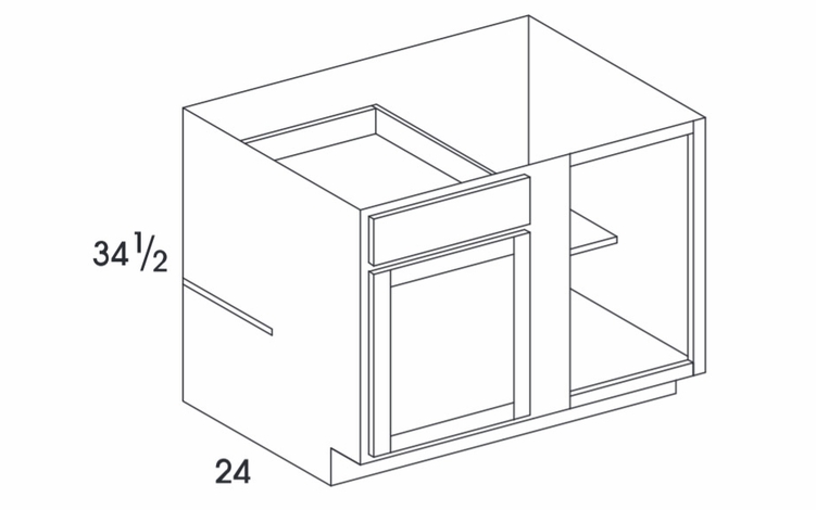 Dartmouth Grey Stain BC42: Base Corner Cabinet: Assembled Kitchen Cabinets