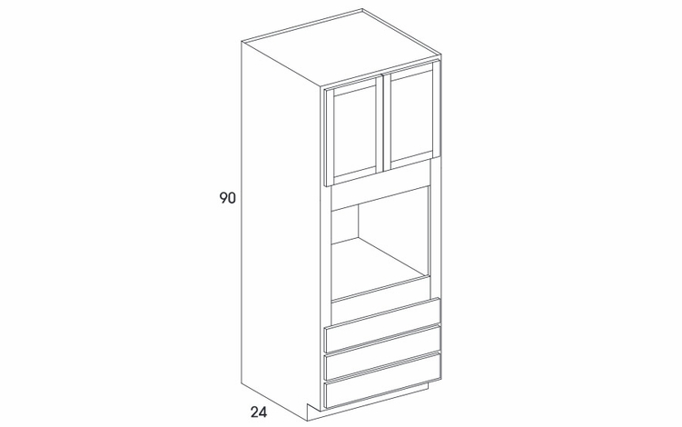 Dartmouth Grey Stain OC339024: Oven Cabinet Shelf not included: Assembled Kitchen Cabinets