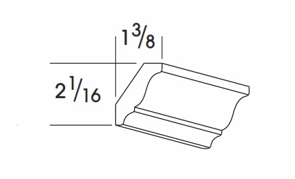 Dartmouth Grey Stain SMCROWN214: 2 1/4" Crown Molding: Assembled Kitchen Cabinets