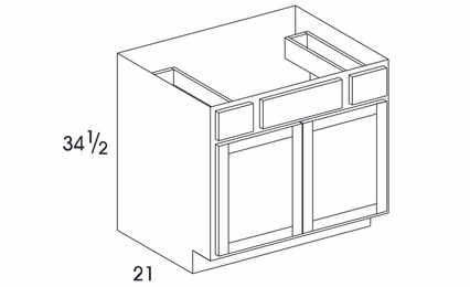 Dartmouth Grey Stain VSDB36: Vanity Sink Drawer Base Cabinet: Assembled Kitchen Cabinetss
