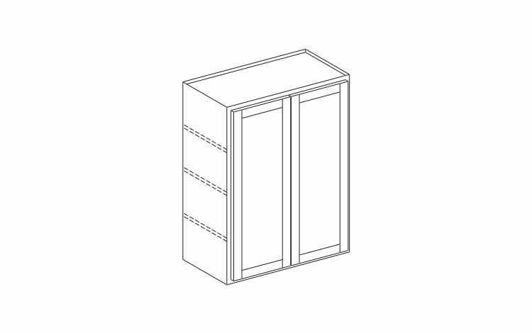 Dartmouth Grey Stain W2442DD: Double Door Wall Cabinet: Assembled Kitchen Cabinets
