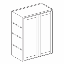 Dartmouth Grey Stain W2442DD: Double Door Wall Cabinet: Assembled Kitchen Cabinets