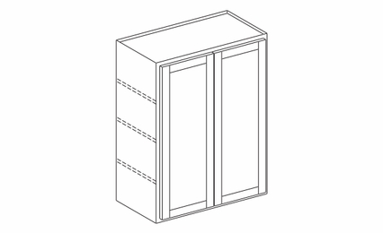 Dartmouth Grey Stain W2442DD: Double Door Wall Cabinet: Assembled Kitchen Cabinets