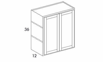 Dartmouth Grey Stain W2736: Double Door Wall Cabinet: Assembled Kitchen Cabinets