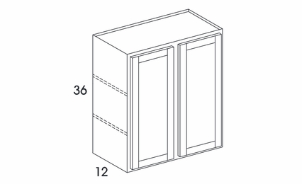 Dartmouth Grey Stain W4236: Double Door Wall Cabinet: Assembled Kitchen Cabinets