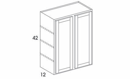 Dartmouth Grey Stain W4242: Double Door Wall Cabinet: Assembled Kitchen Cabinets