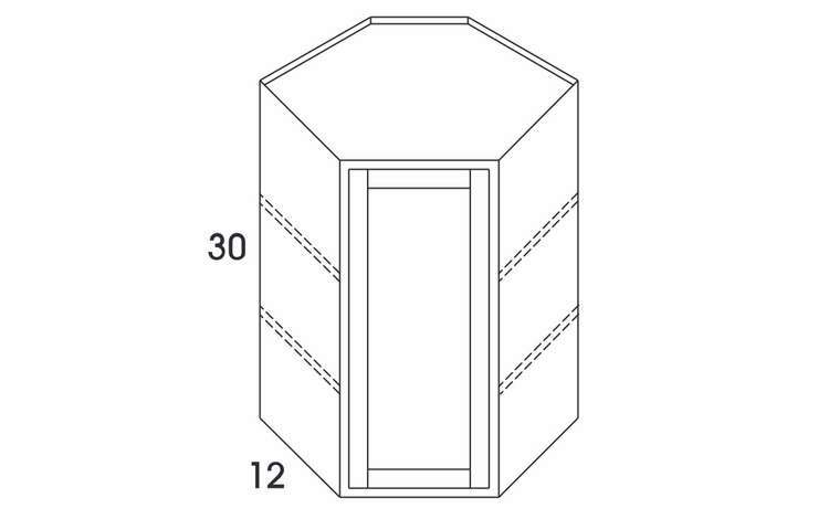 Dartmouth Grey Stain WDC2430: Diagonal Corner Wall Cabinet: Assembled Kitchen Cabinets