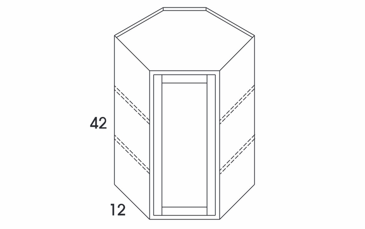 Dartmouth Grey Stain WDC2442: Diagonal Corner Wall Cabinet: Assembled Kitchen Cabinets