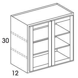 Dartmouth Grey Stain WMD3030: Wall Cabinet With Doors Prepped For Glass (No Mullions): Assembled Kitchen Cabinetss