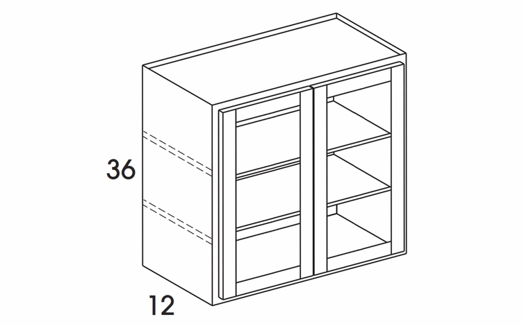 Dartmouth Grey Stain WMD3036: Wall Cabinet With Doors Prepped For Glass (No Mullions): Assembled Kitchen Cabinetss