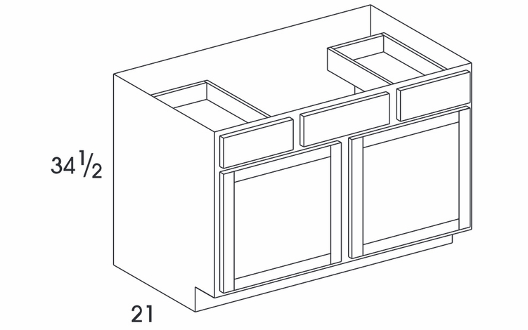 Dartmouth Honey VSDB42: Vanity Sink Drawer Base Cabinet: Assembled Kitchen Cabinetss
