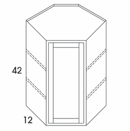 Dartmouth Honey WDC2442: Diagonal Corner Wall Cabinet: Assembled Kitchen Cabinets