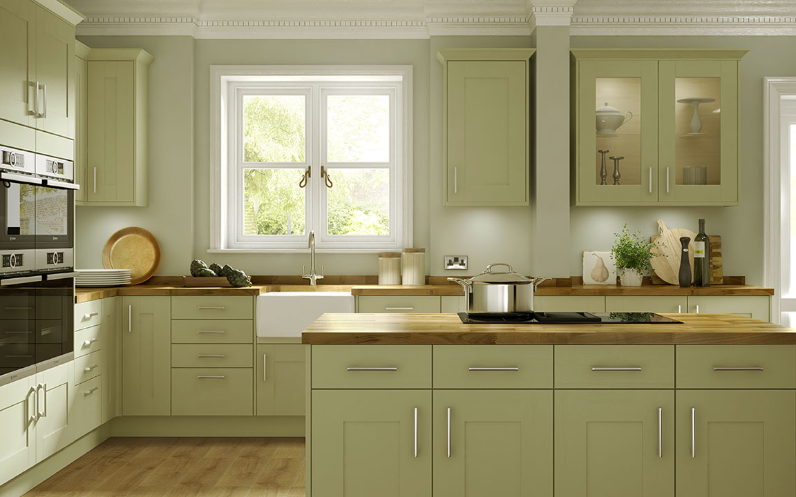 Green Kitchen Cabinets