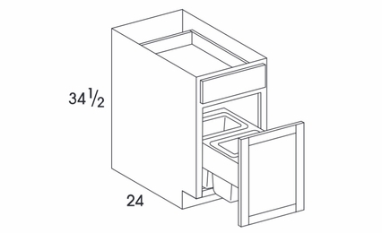Dartmouth Pewter Paint BWB18: Base Wastebasket Cabinet: Assembled Kitchen Cabinets