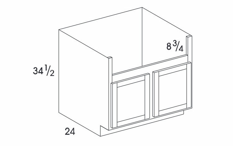 Dartmouth Pewter Paint FSB36: Base Farm Sink Cabinet: Assembled Kitchen Cabinets