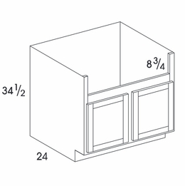 Dartmouth Pewter Paint FSB36: Base Farm Sink Cabinet: Assembled Kitchen Cabinets