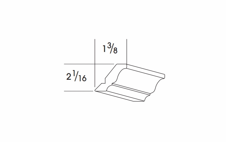 Dartmouth Pewter Paint SSMCROWN214: Small Crown Molding - Top Mount: Assembled Kitchen Cabinets