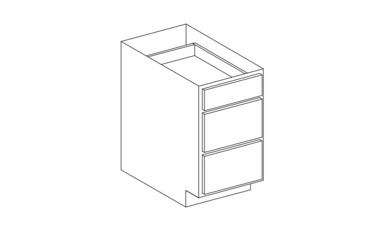Dartmouth Seabreeze Paint DB30D3: 3 Drawer Base Cabinet: Assembled Kitchen Cabinets
