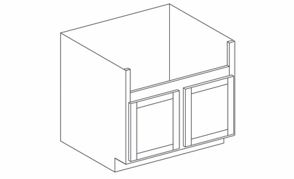 Dartmouth Seabreeze Paint FSB36: Base Farm Sink Cabinet: Assembled Kitchen Cabinets