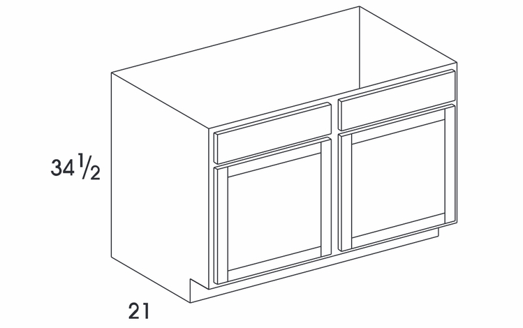 Dartmouth White Paint SB42: Sink Base Cabinet: Assembled Kitchen Cabinets