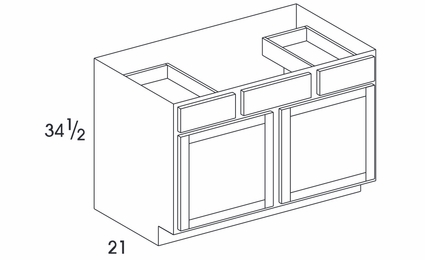 Dartmouth White Paint VSDB48: Vanity Sink Drawer Base Cabinet: Assembled Kitchen Cabinetss
