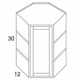 Dartmouth White Paint WDC2430: Diagonal Corner Wall Cabinet: Assembled Kitchen Cabinets