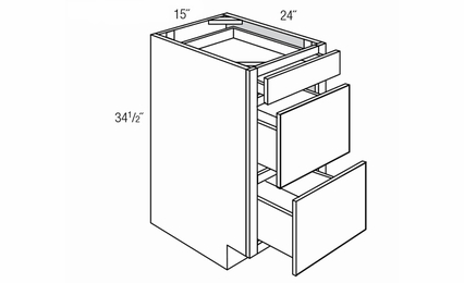 DB15: Drawer Base Cabinet: Upton Brown RTA Kitchen Cabinet