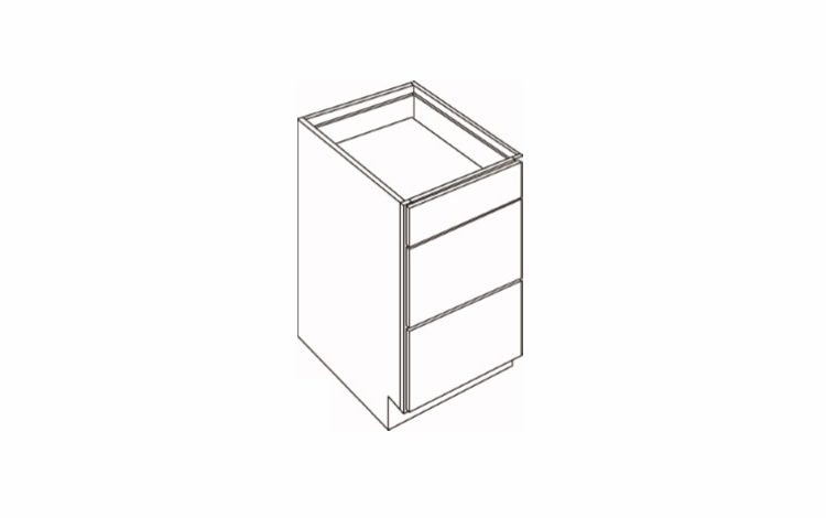 DB18: 3 Drawer Base Cabinets: Country Oak Honey Kitchen Cabinets