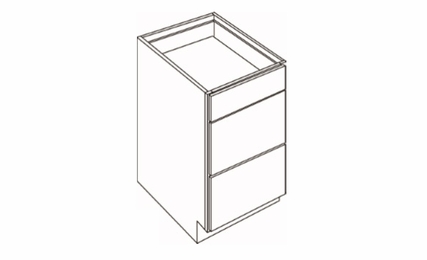 DB24: 3 Drawer Base Cabinets: Country Oak Honey Kitchen Cabinets