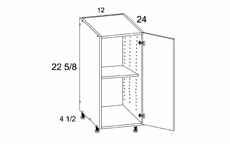 DDO12: One Door Desk Base: Torino Dark Wood Kitchen Cabinets