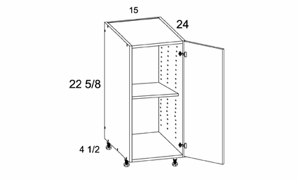 DDO15: One Door Desk Base: Torino Grey Wood Kitchen Cabinets