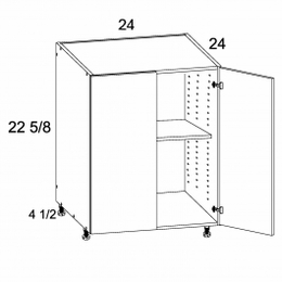 DDO24: Two Door Desk Base: Rivera Oyster Shell Kitchen Cabinets