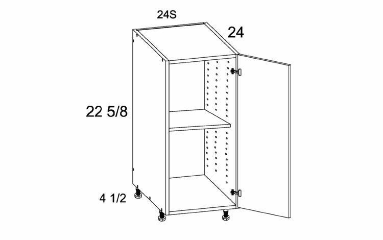 DDO24S: One Door Desk Base: Torino Dark Wood Kitchen Cabinets