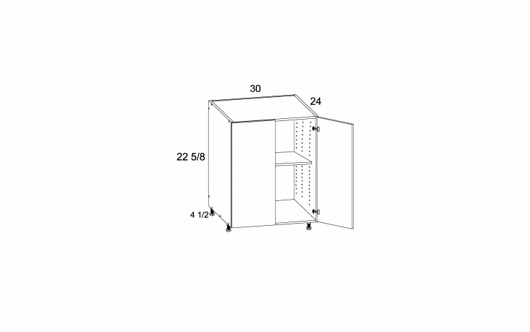 DDO30: Two Door Desk Base: Rivera Oyster Shell Kitchen Cabinets