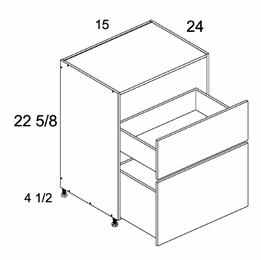 DDR2DB15: Two Drawer Desk Base: Palermo Gloss White Kitchen Cabinets