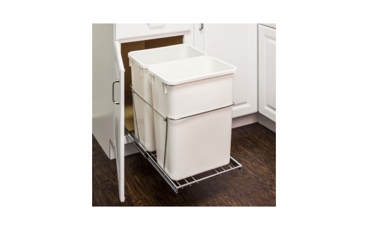 Double 35 Quart Pull-Out Waste Container with Full-Extension Slides