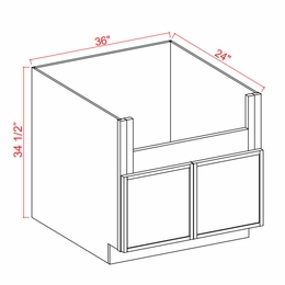 Double Dove White FSB36: Farm Sink Base Cabinet: Assembled Kitchen Cabinets
