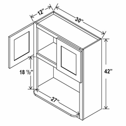 Double Dove White MO3042: Microwave Wall Cabinet: Assembled Kitchen Cabinets