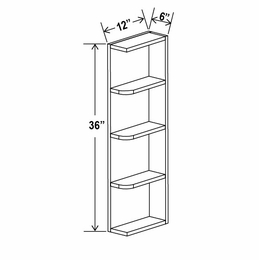 Double Dove White OE636: Open End Shelf: Assembled Kitchen Cabinets