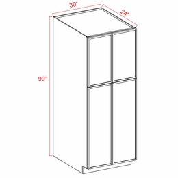 Double Dove White U309024: Pantry Cabinet: Assembled Kitchen Cabinets