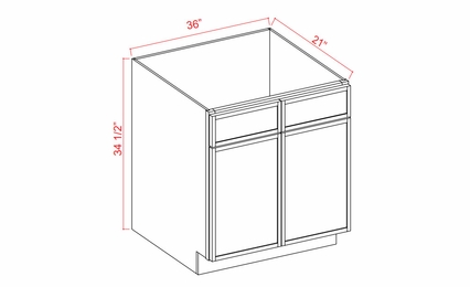 Double Dove White VS36: Vanity Sink Base Cabinet: Assembled Kitchen Cabinets