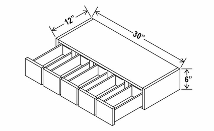 Double Dove White WSD630: Wall Spice Drawer: Assembled Kitchen Cabinets