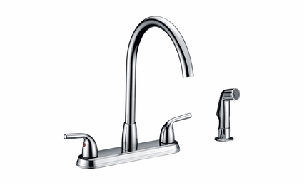 Double-Handle-Kitchen-Faucet-w/-Side-Spray