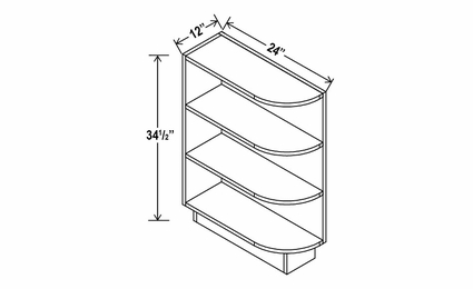 Double Smokey Gray BES12: Base End Shelf: Assembled Kitchen Cabinets
