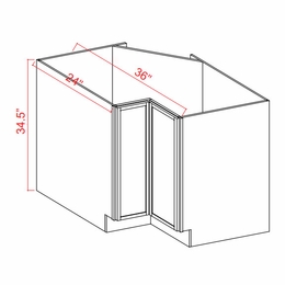 Double Smokey Gray ERB36: Easy Reach Base Cabinet: Assembled Kitchen Cabinets