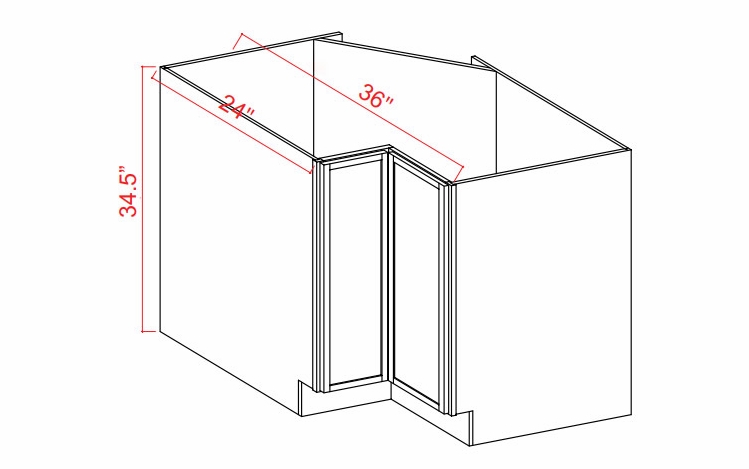 Double Smokey Gray ERB36: Easy Reach Base Cabinet: Assembled Kitchen Cabinets